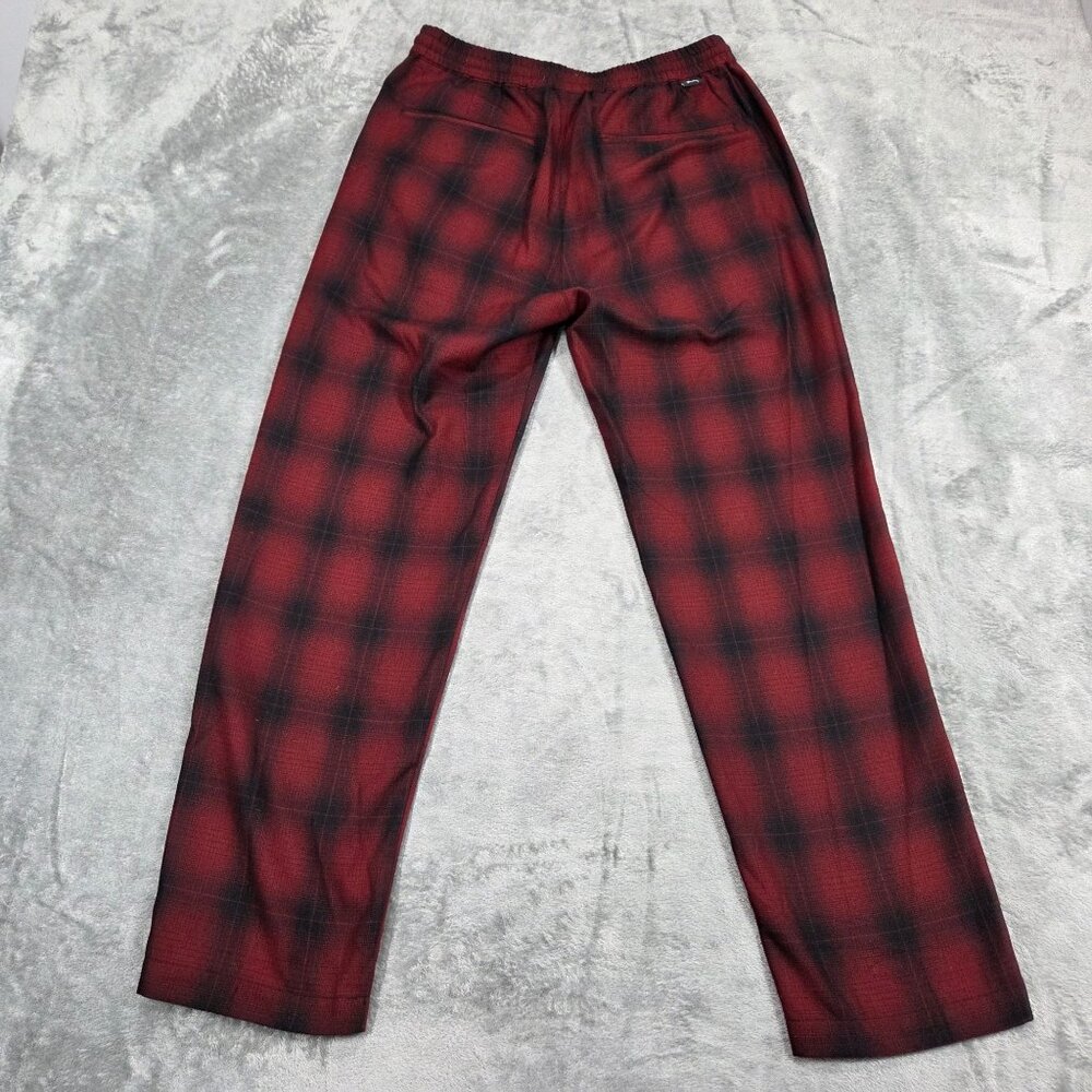 Stussy Pants Mens Small Red Black Shadow Bryan Plaid Wool Blend Skater Surf - Picture 9 of 12